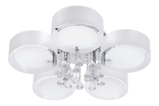 Lustre Ambre et Bleu aux lignes epurees avec eclairage confortable E27
