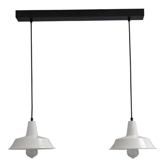 Luminaire Noir et Blanc a silhouette graphique de type suspension 75 W E27