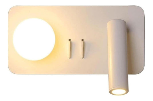 Applique murale Blanc et Ambre aux lignes epurees avec eclairage confortable